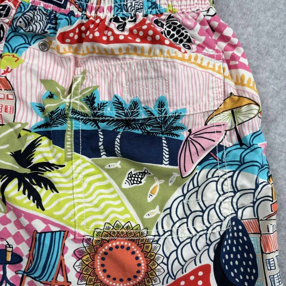 Vilebrequin Saint Tropez Les Plages Men's M Swim Trunks Board Shorts Lined
